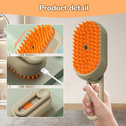 Revolutionary Pet Steam Brush & Spray Comb (Set of 2) - Effortless Deshedding & Shiny Coat for Cats & Dogs