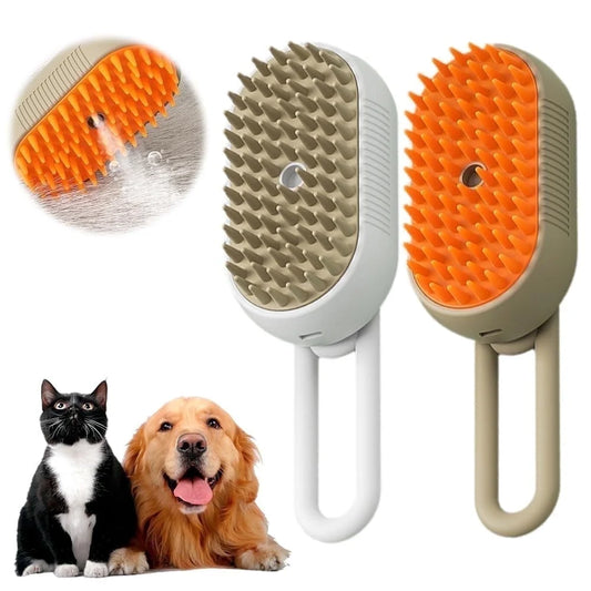 Revolutionary Pet Steam Brush & Spray Comb (Set of 2) - Effortless Deshedding & Shiny Coat for Cats & Dogs