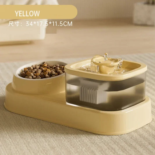2-In-1 Recirculating Cat Water Fountain & Feeder

