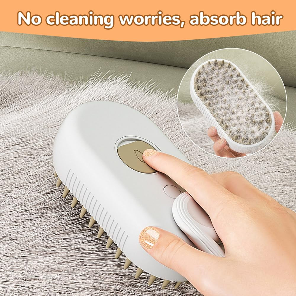 Revolutionary Pet Steam Brush & Spray Comb (Set of 2) - Effortless Deshedding & Shiny Coat for Cats & Dogs