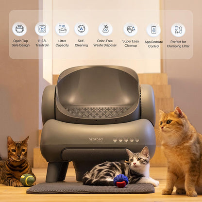 M1 Open-Top Self-Cleaning Cat Litter Box with App Control