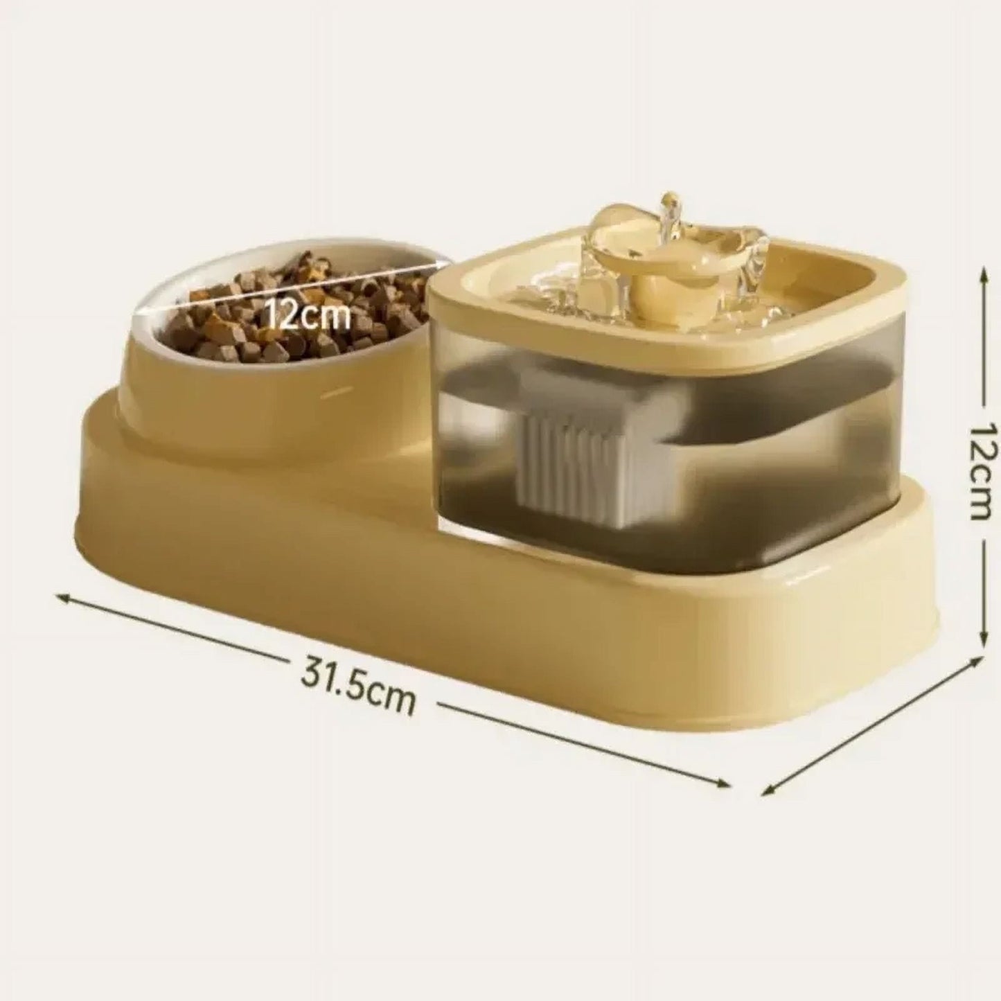 2-In-1 Recirculating Cat Water Fountain & Feeder

