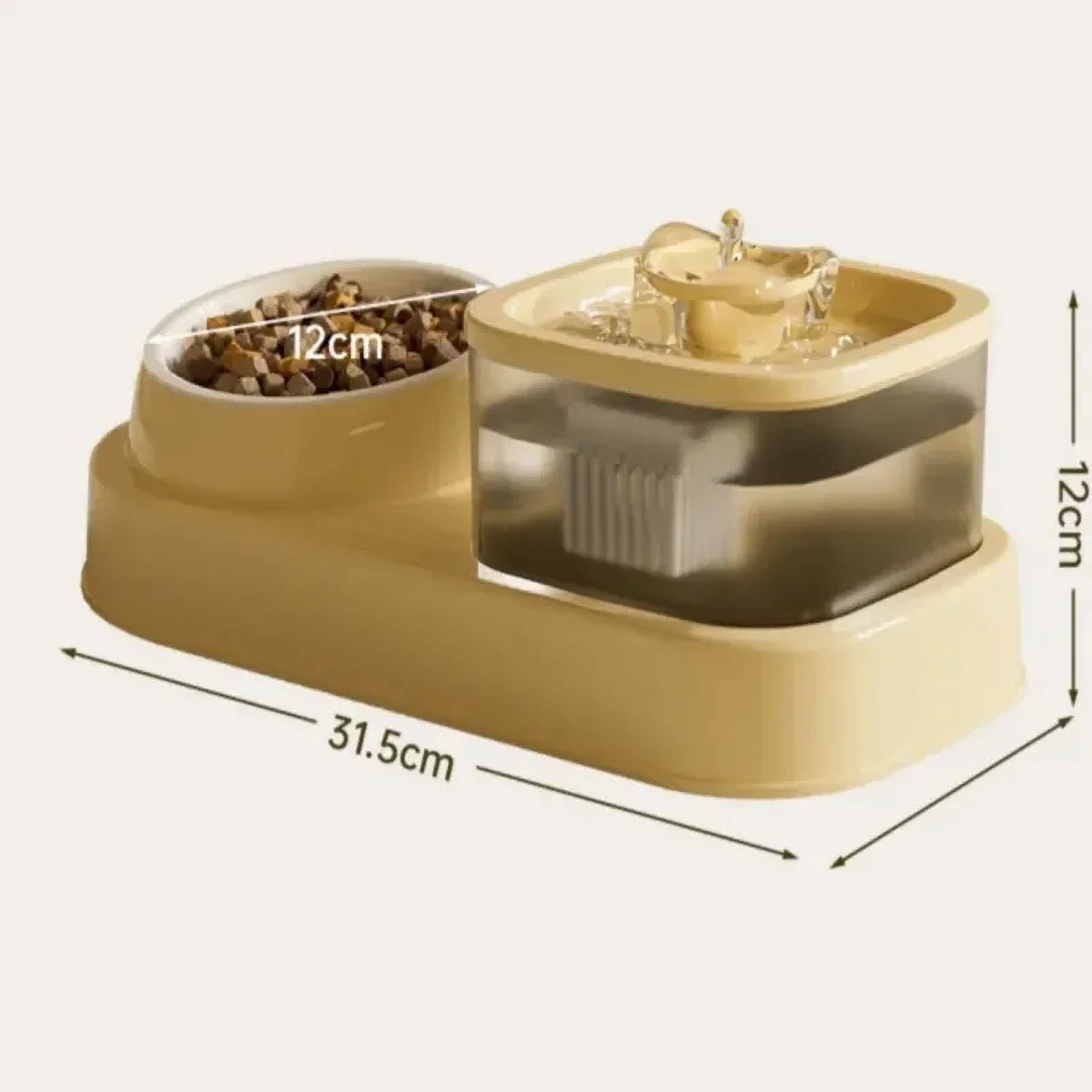 2-In-1 Recirculating Cat Water Fountain & Feeder

