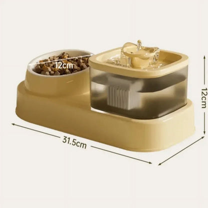 2-In-1 Recirculating Cat Water Fountain & Feeder

